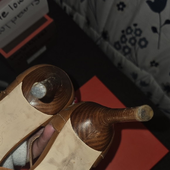 Ivanka Trump Tan Peep-Toe Heels - Picture 8 of 8